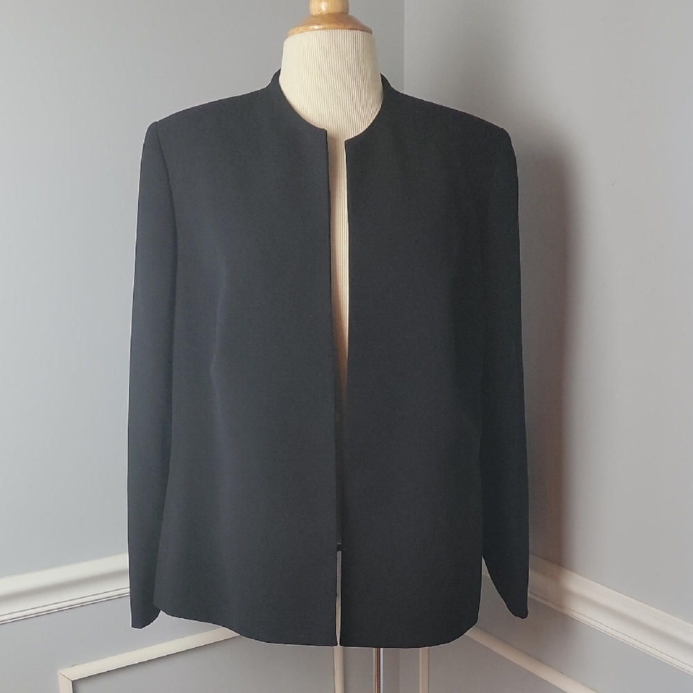 JONES STUDIO SEPARTATES Black Open Classic‎ Office Business Blazer Suit Jacket
